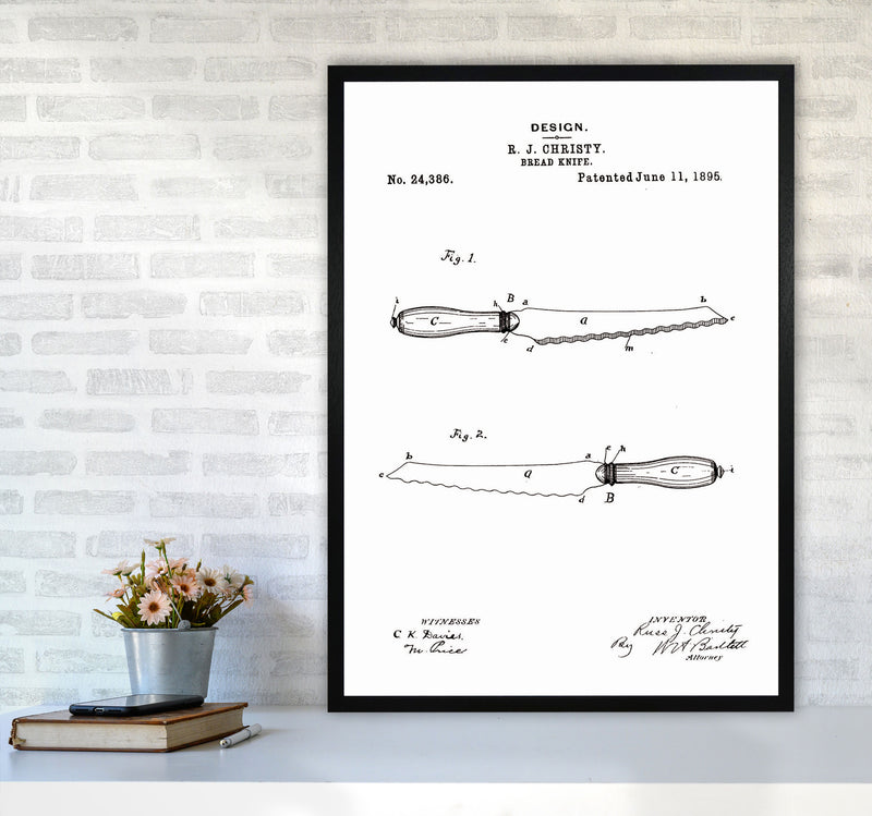 Bread Knife Patent Art Print by Jason Stanley A1 White Frame