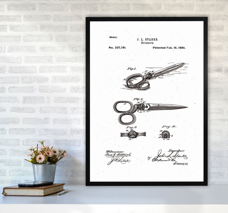Scissors Patent Art Print by Jason Stanley A1 White Frame