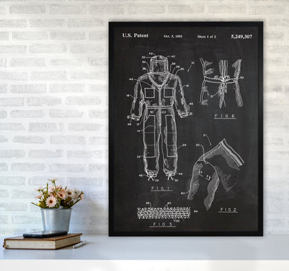 Bee Suit Patent Art Print by Jason Stanley A1 White Frame