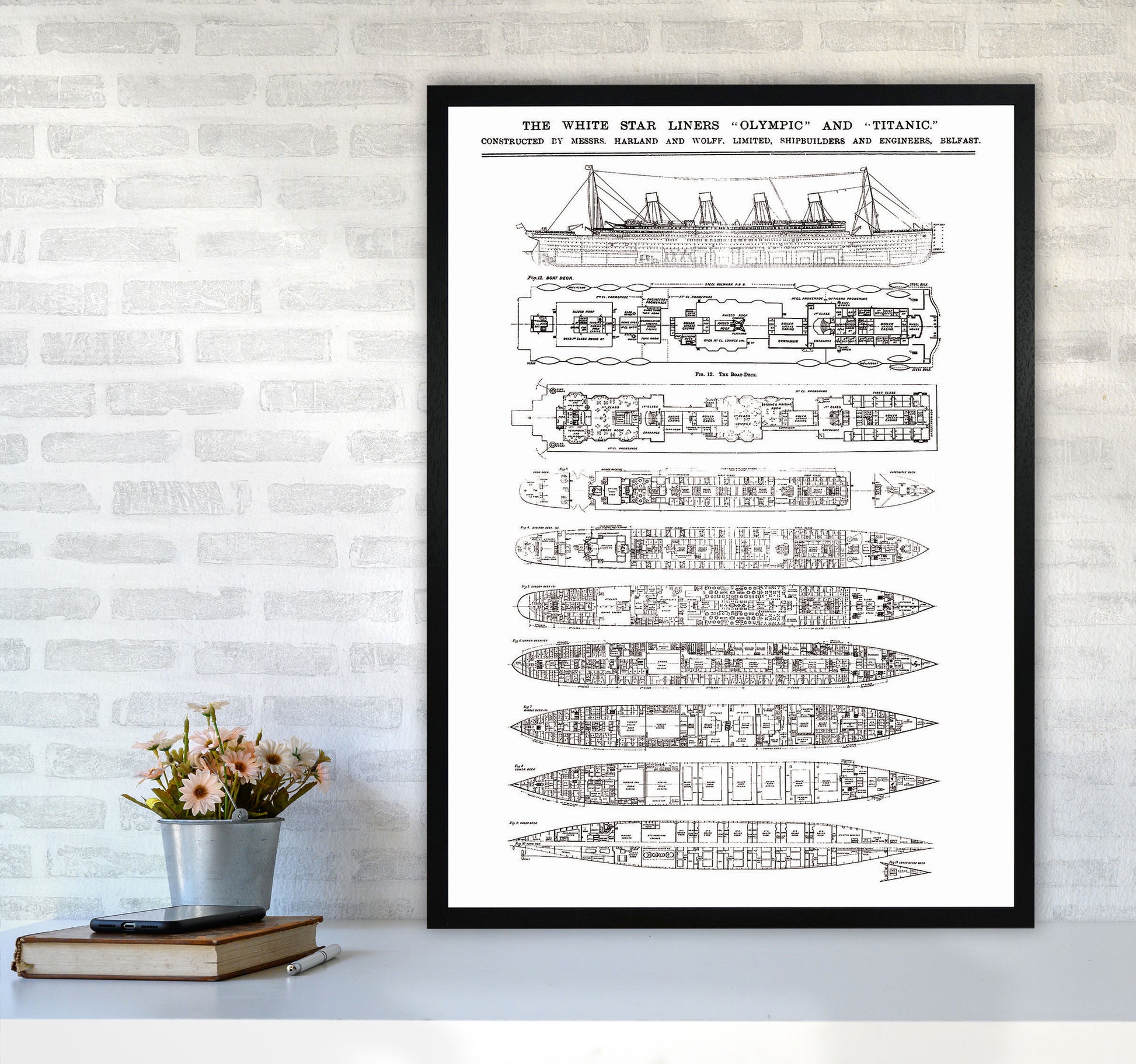 Titanic Patent Art Print by Jason Stanley A1 White Frame