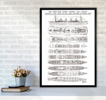 Titanic Patent Art Print by Jason Stanley A1 White Frame