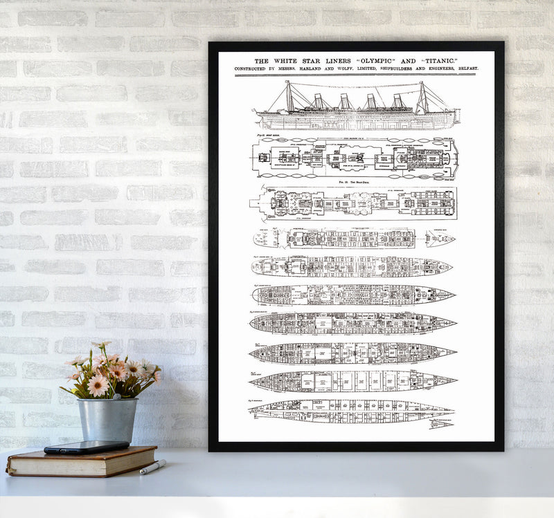 Titanic Patent Art Print by Jason Stanley A1 White Frame