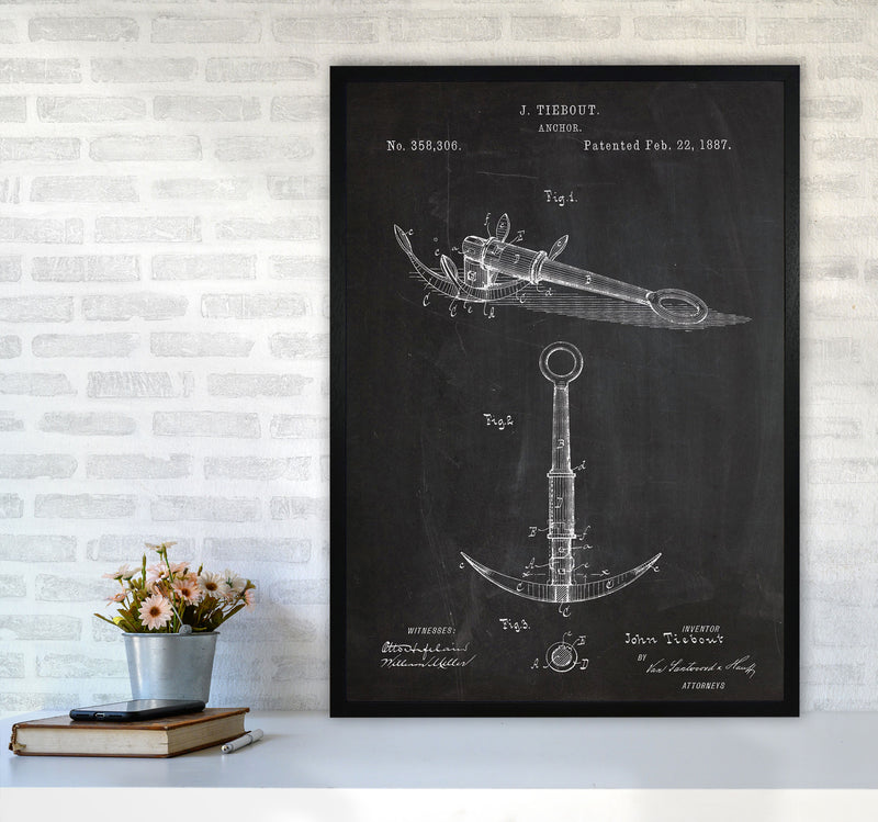 Anchor Patent Art Print by Jason Stanley A1 White Frame