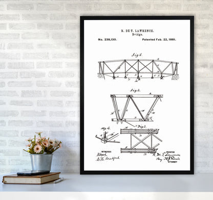 Bridge Patent Art Print by Jason Stanley A1 White Frame