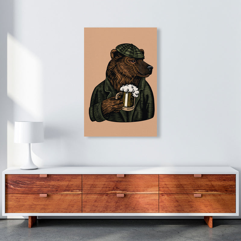 Frosty The Bear With A Frosty Beer Art Print by Jason Stanley A1 Canvas
