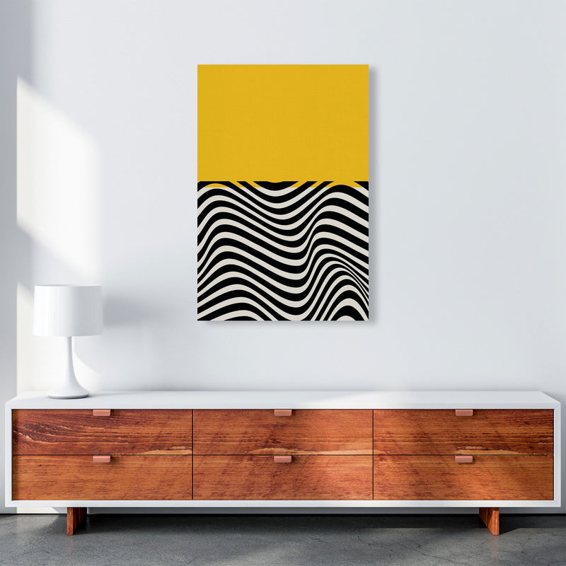 Minimal Abstract Yellow Wave Art Print by Jason Stanley A1 Canvas