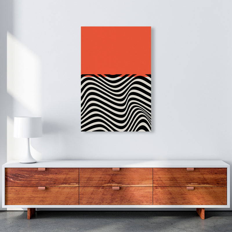 Minimal Abstract Red Wave Art Print by Jason Stanley A1 Canvas
