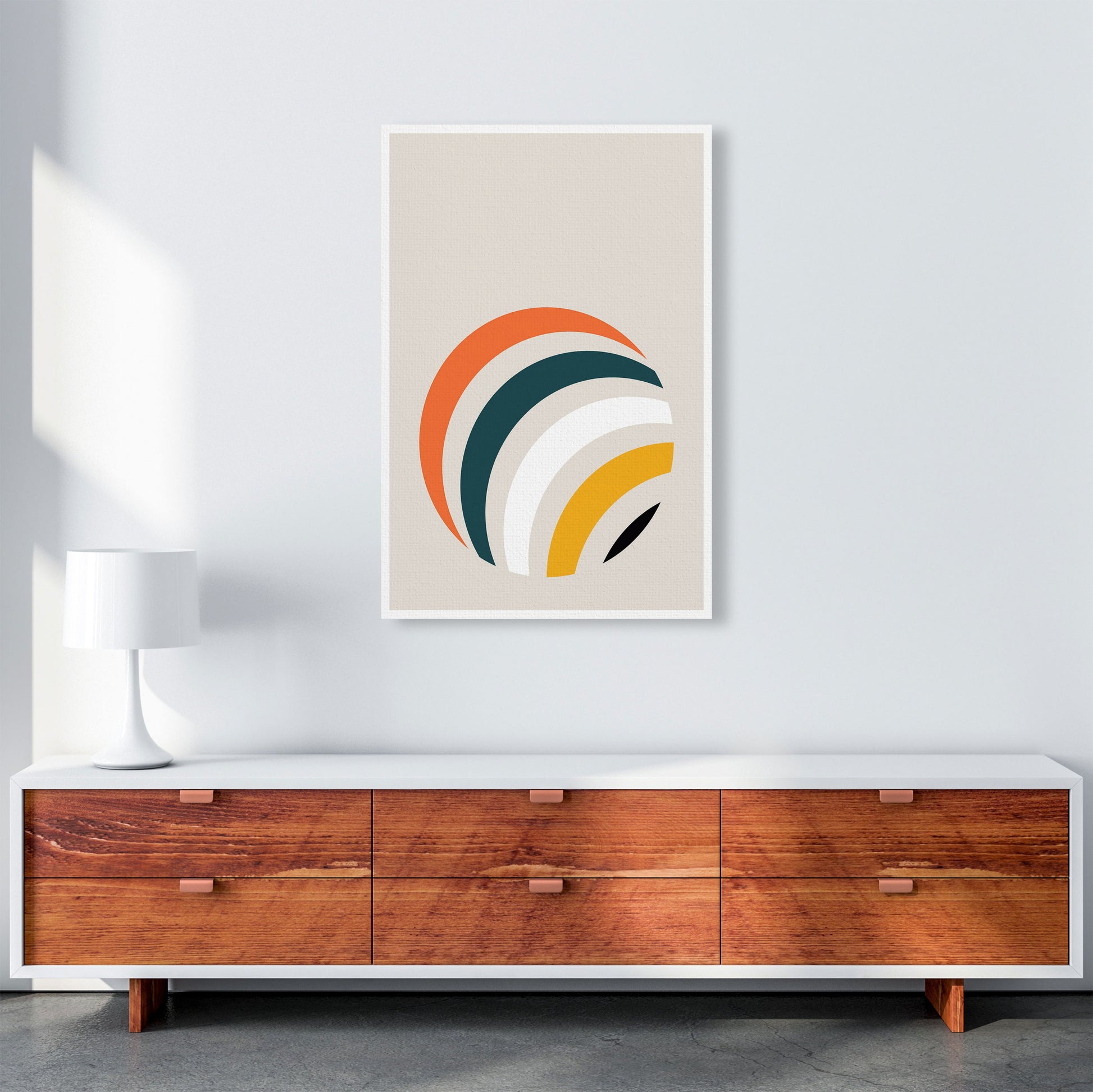 Retro Geometric Circle 1 Art Print by Jason Stanley A1 Canvas
