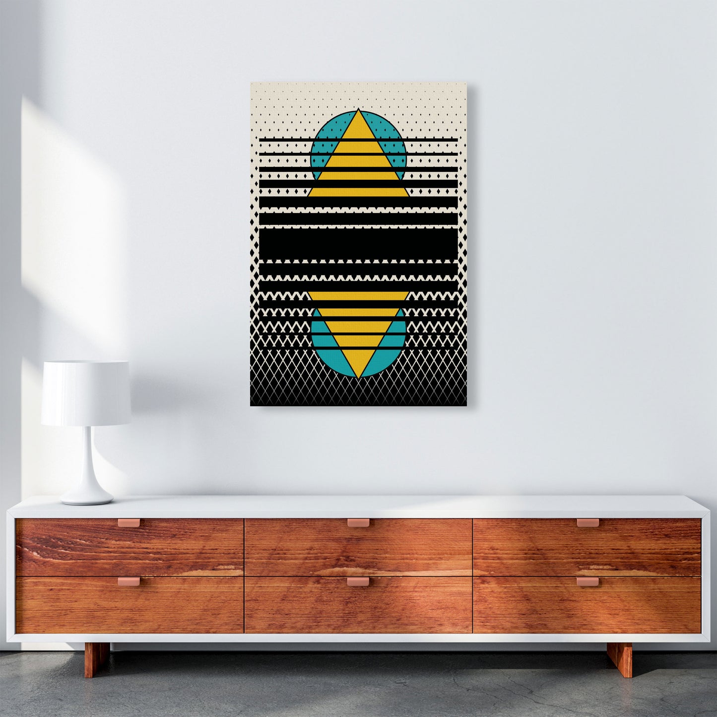 Geometric Suns Pattern Art Print by Jason Stanley A1 Canvas