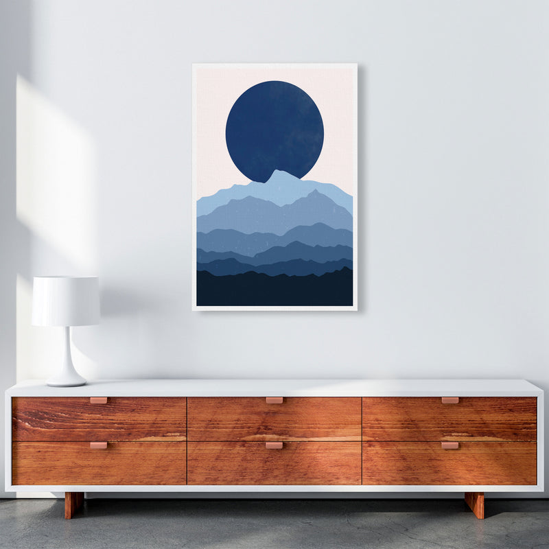 Blue Abstract Moonrise Art Print by Jason Stanley A1 Canvas