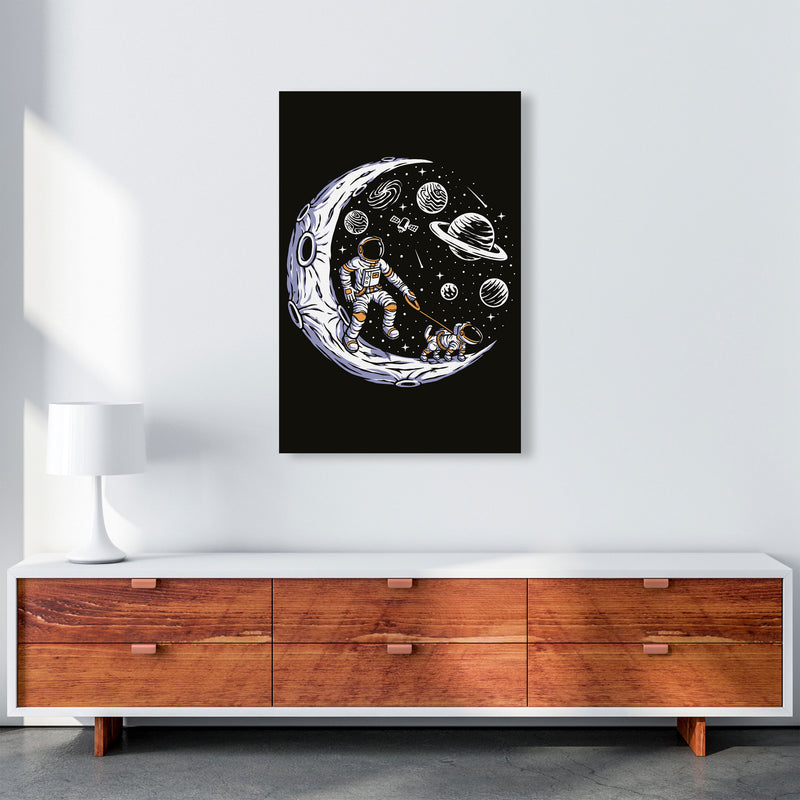 Doggie Moon Walks Art Print by Jason Stanley A1 Canvas