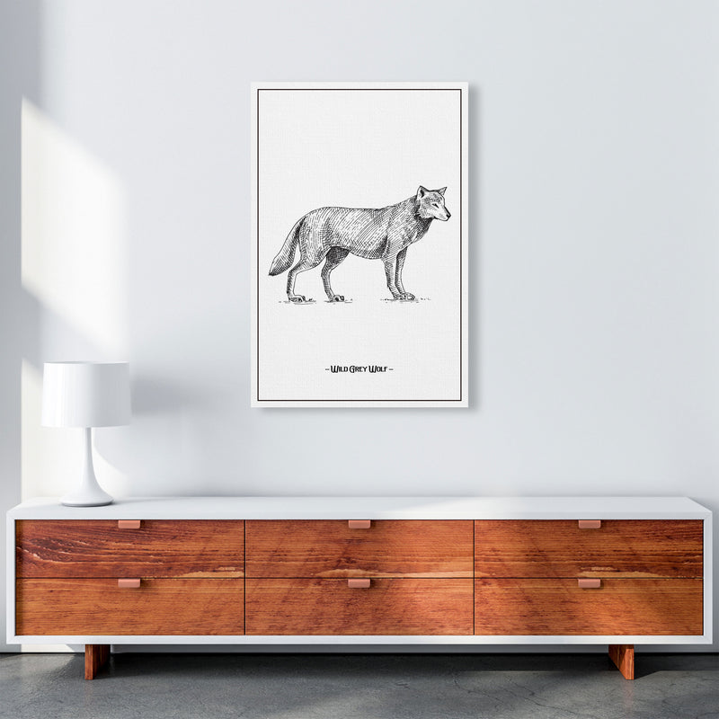 Wild Grey Wolf Art Print by Jason Stanley A1 Canvas
