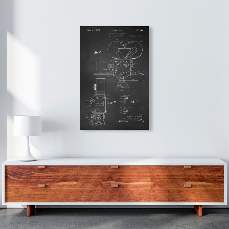 Cinema Camera Patent-Chalkboard Art Print by Jason Stanley A1 Canvas