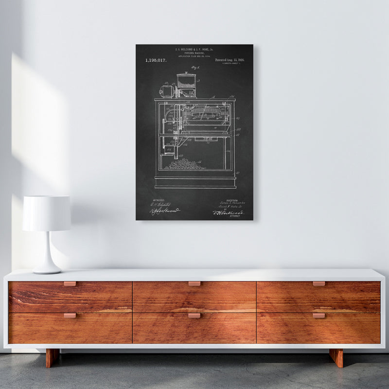 Popcorn Machine Patent- Chalkboard Art Print by Jason Stanley A1 Canvas