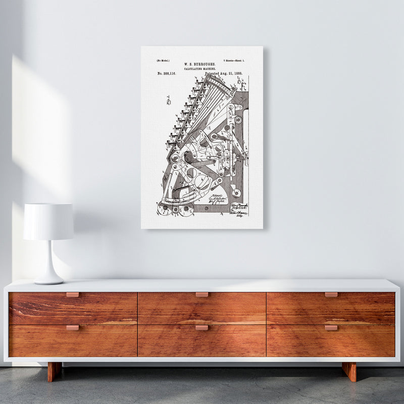 Calculating Machine Patent Art Print by Jason Stanley A1 Canvas