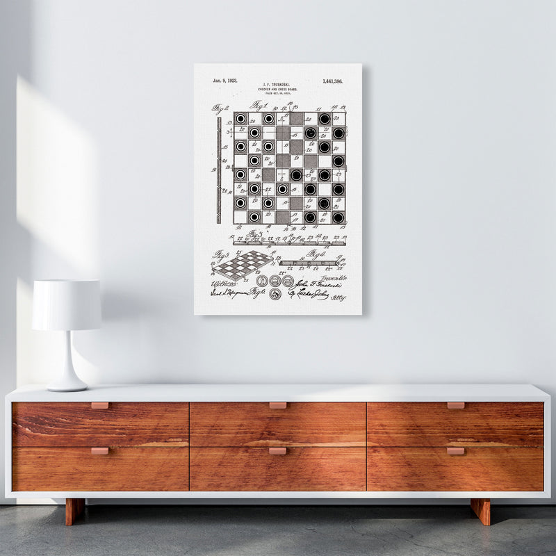Chess And Checkers Board Patent Art Print by Jason Stanley A1 Canvas
