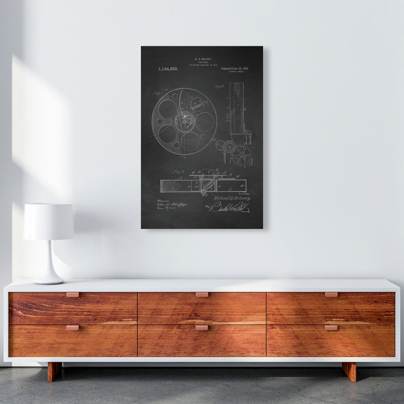 Film Reel Patent 2-Chalkboard Art Print by Jason Stanley A1 Canvas