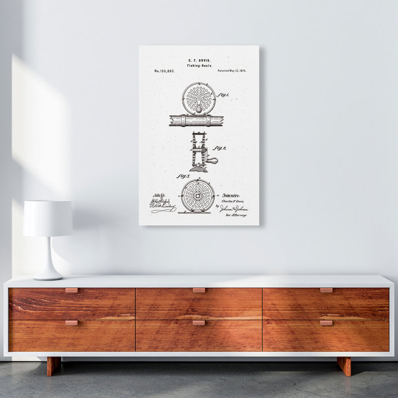 Fly Fishing Reel Patent Art Print by Jason Stanley A1 Canvas