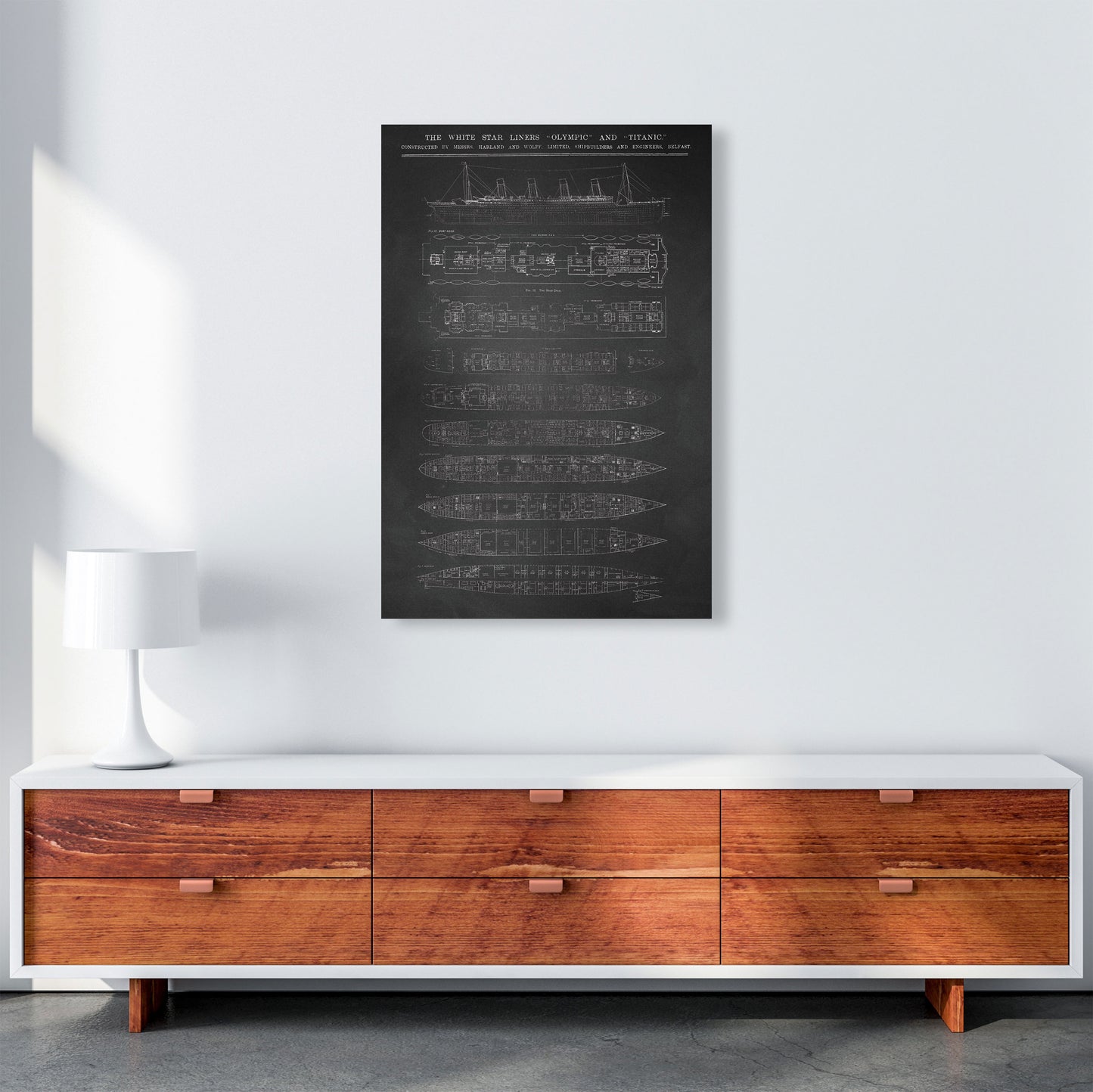 Titanic Patent- Chalkboard Art Print by Jason Stanley A1 Canvas