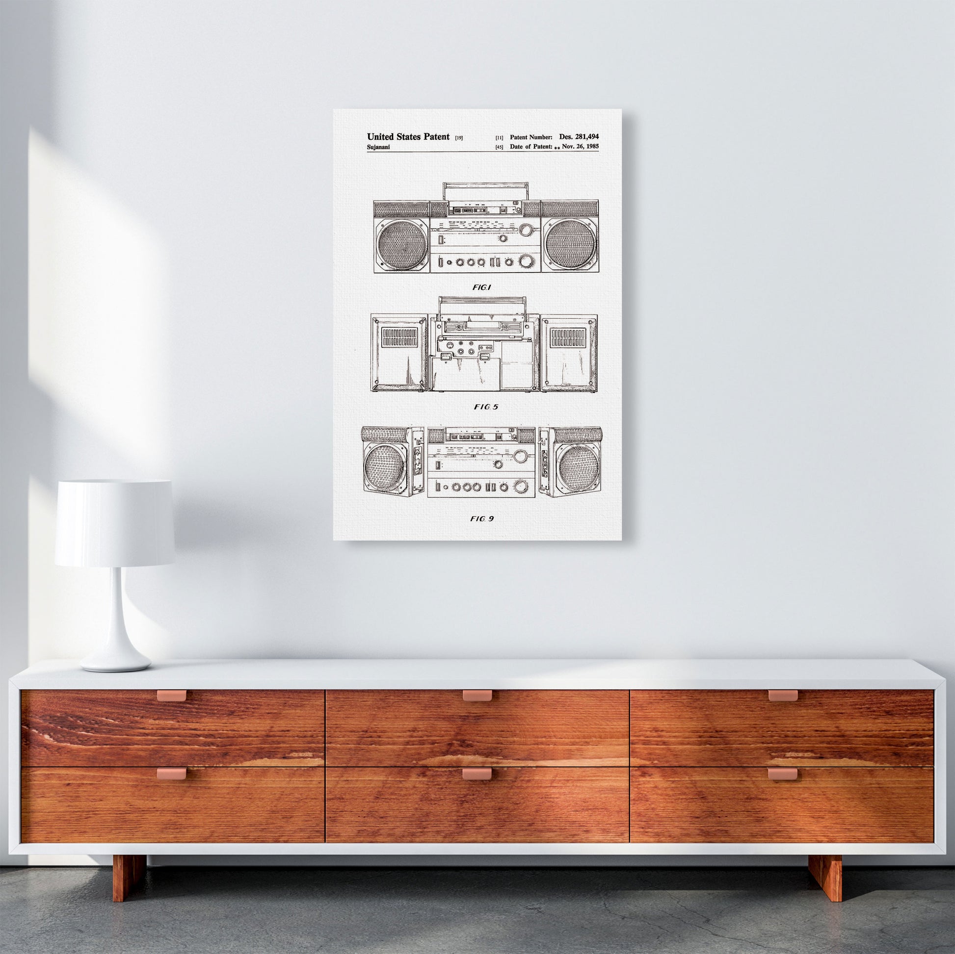 Ghetto Blaster Patent Art Print by Jason Stanley A1 Canvas