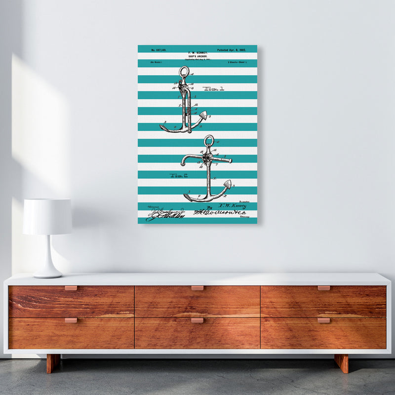 Anchor Patent Stripe Art Print by Jason Stanley A1 Canvas