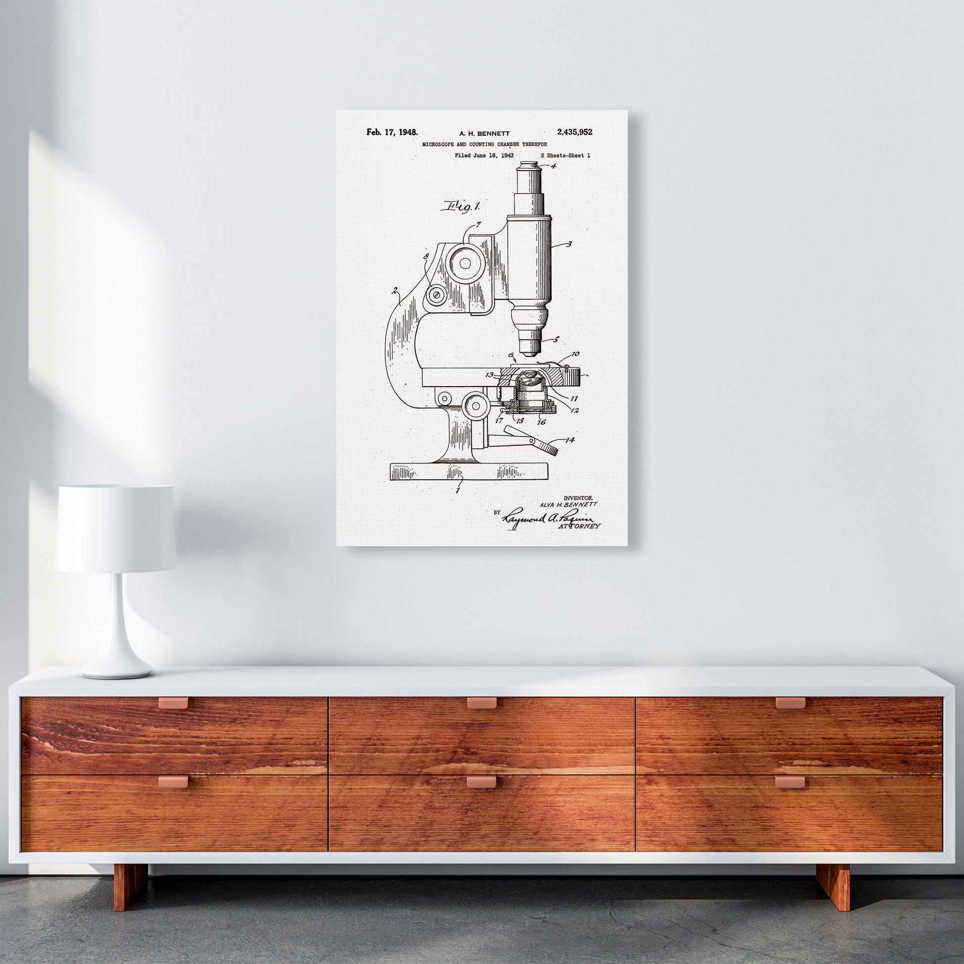 Microscope Patent Art Print by Jason Stanley A1 Canvas