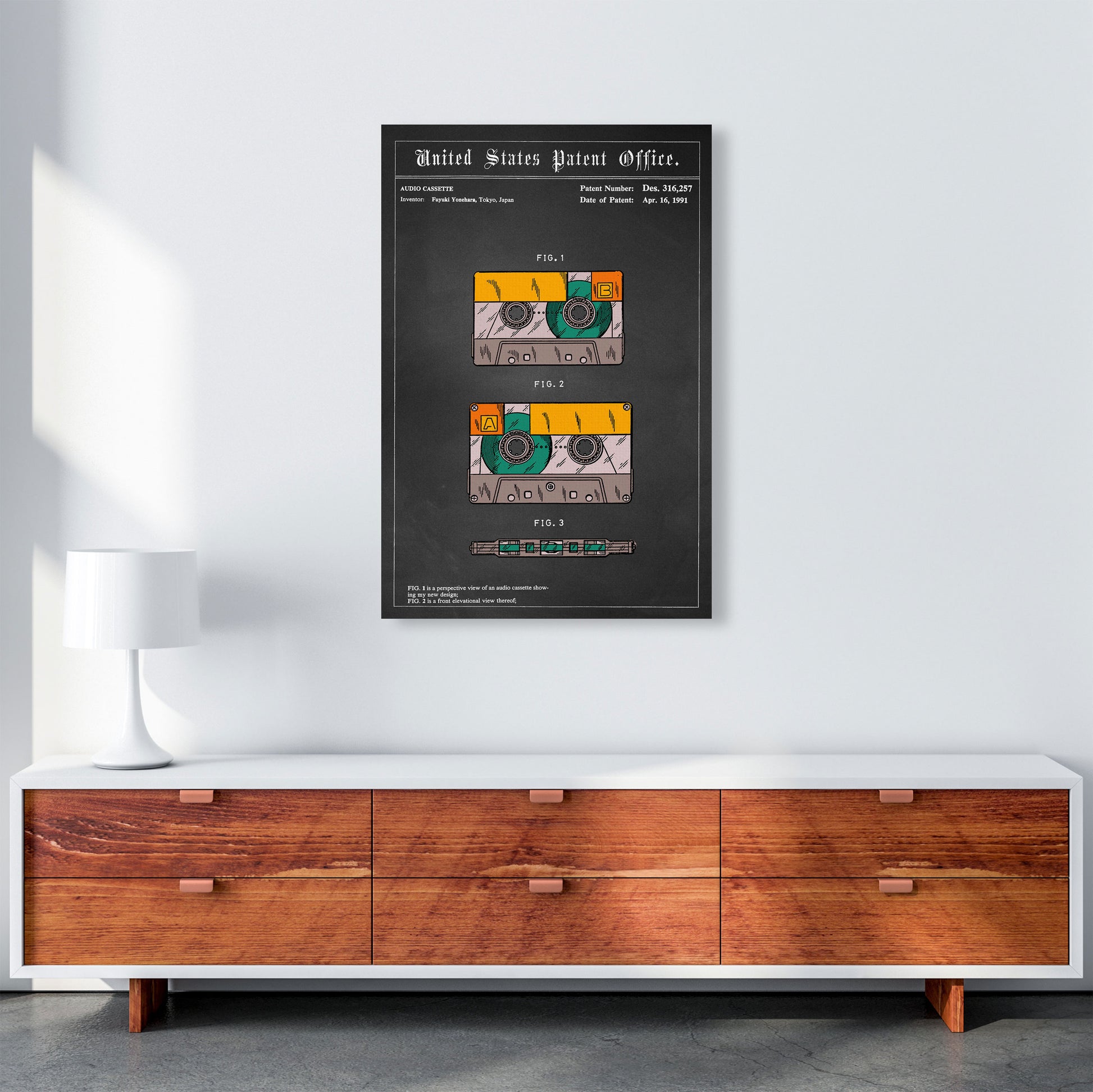Casette Tape Art Print by Jason Stanley A1 Canvas