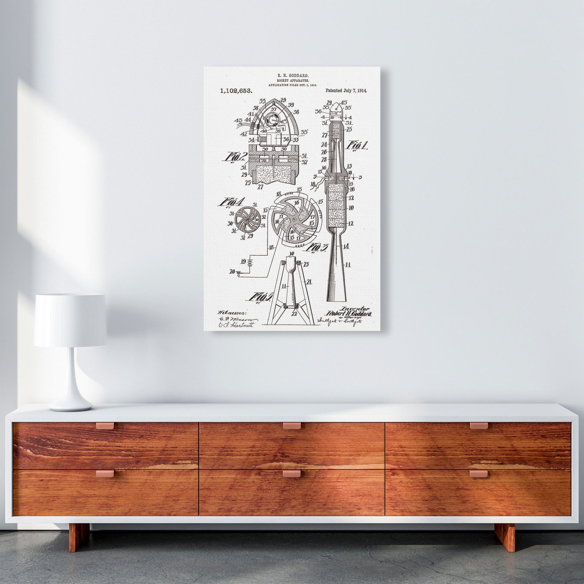 Rocket Patent Art Print by Jason Stanley A1 Canvas