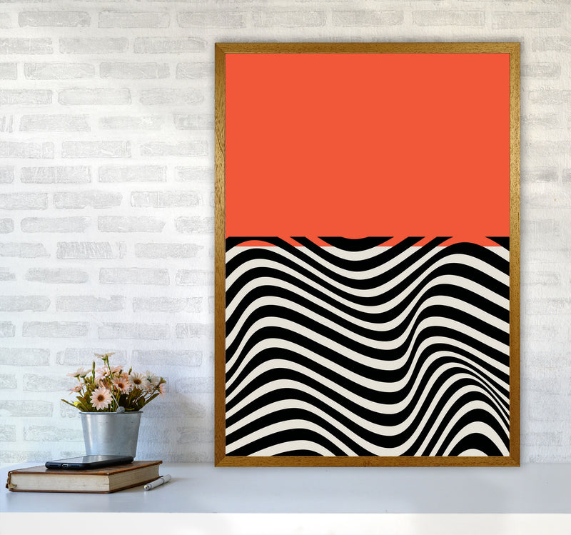 Minimal Abstract Red Wave Art Print by Jason Stanley A1 Print Only