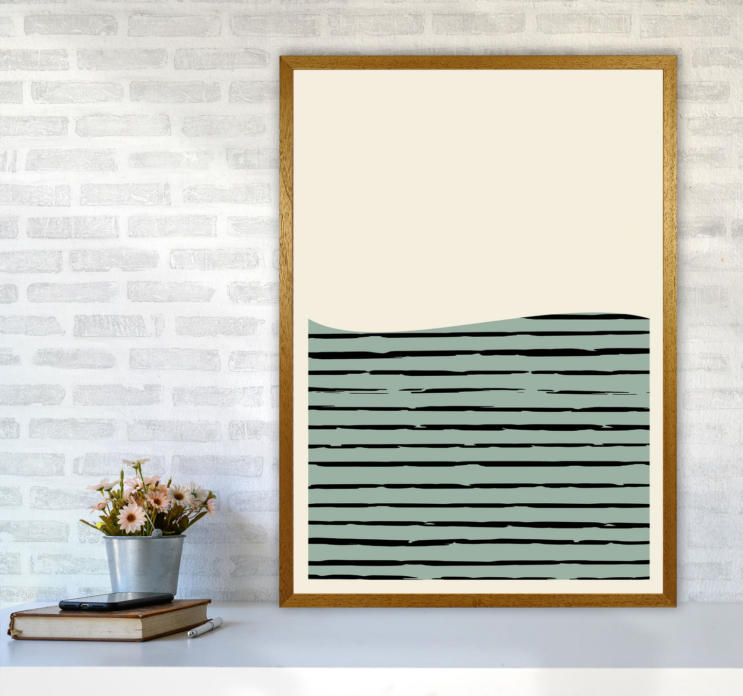 Green Minimal Midcentury Art Print by Jason Stanley A1 Print Only