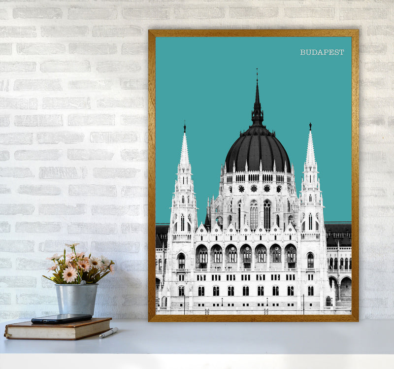 Halftone Budapest Green Art Print by Jason Stanley A1 Print Only