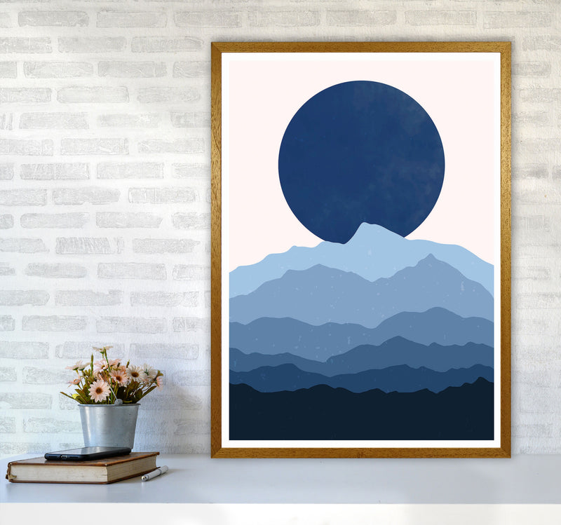Blue Abstract Moonrise Art Print by Jason Stanley A1 Print Only