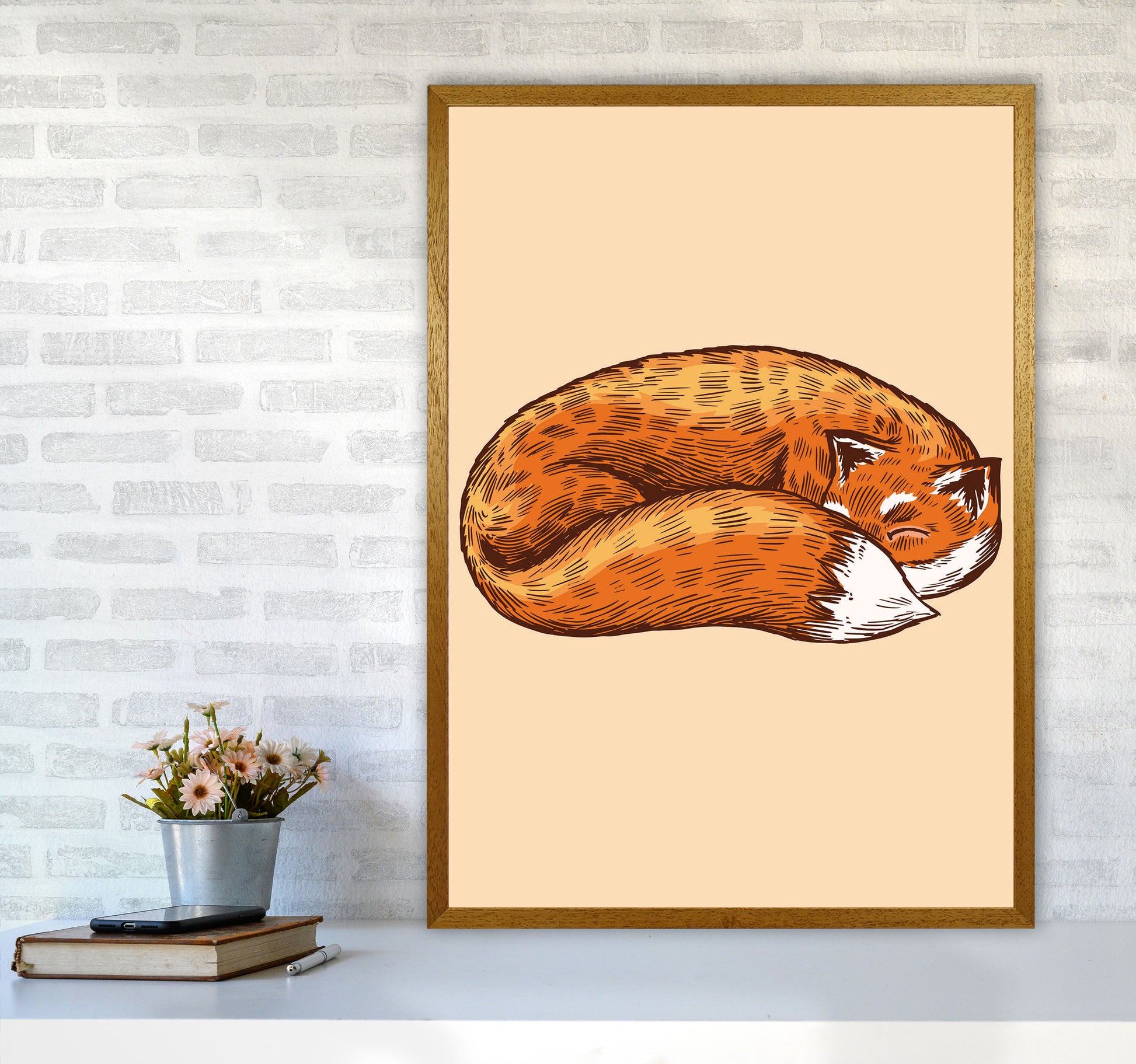 The Sleeping Fox Art Print by Jason Stanley A1 Print Only