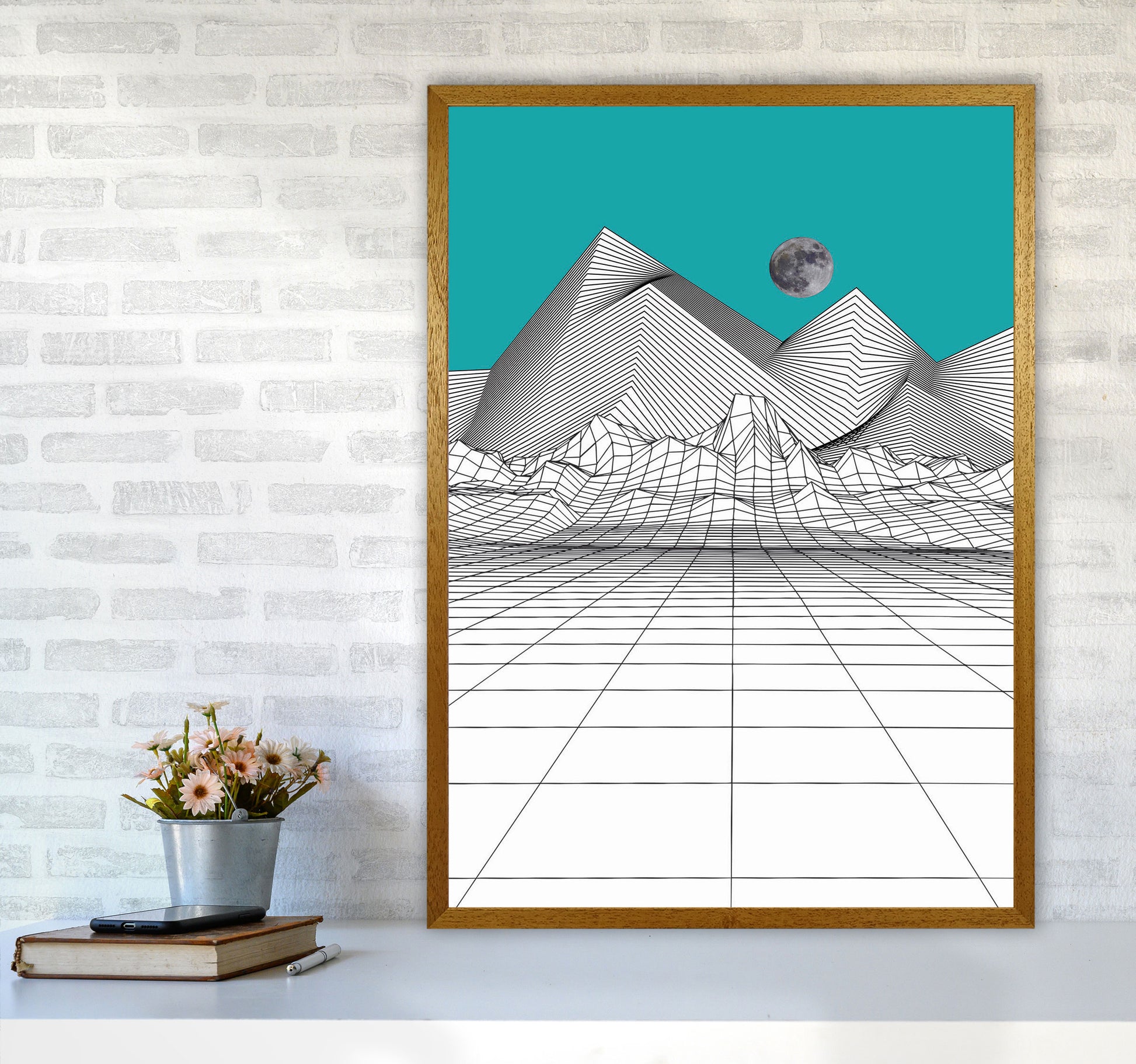 White Moon Rise Art Print by Jason Stanley A1 Print Only