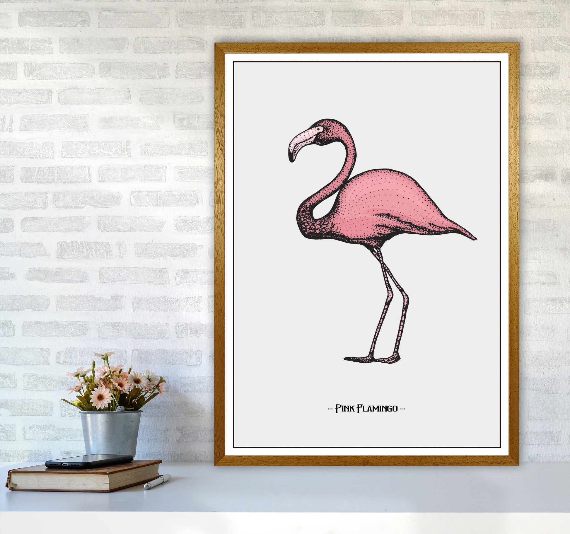 Pink Flamingo Art Print by Jason Stanley A1 Print Only