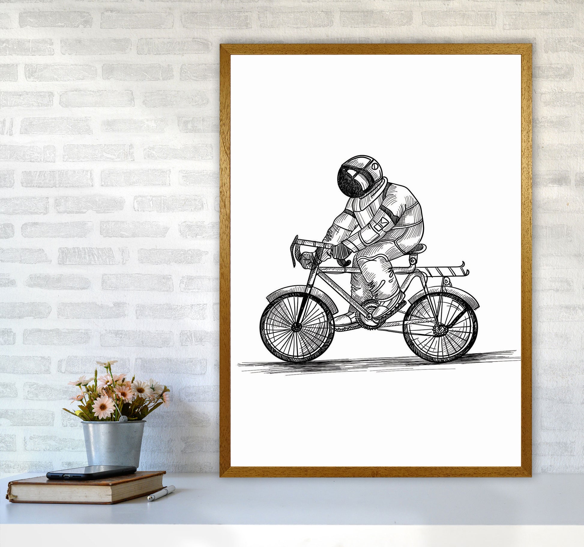 Astrobiker Art Print by Jason Stanley A1 Print Only