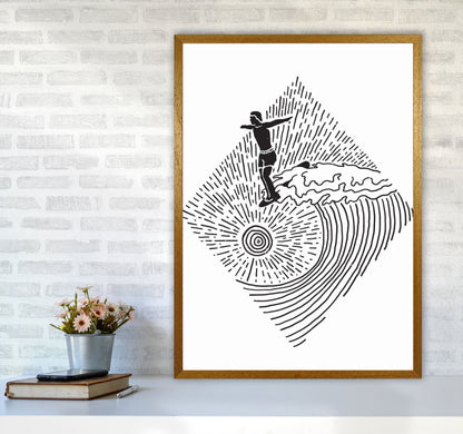 Surfer Line Drawing Art Print by Jason Stanley A1 Print Only