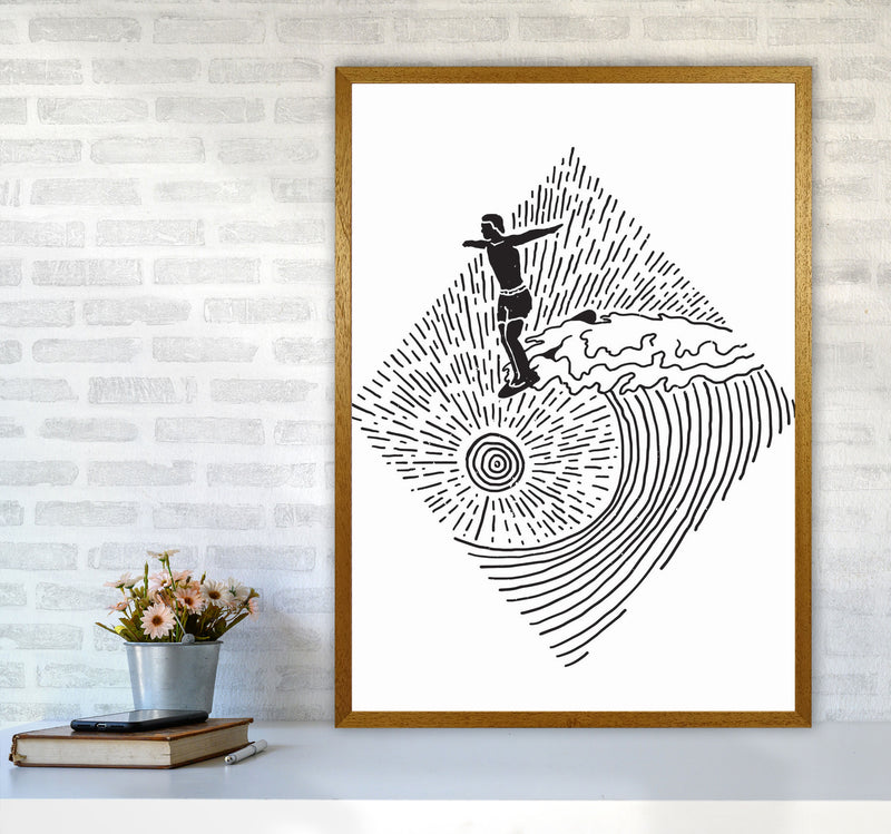 Surfer Line Drawing Art Print by Jason Stanley A1 Print Only