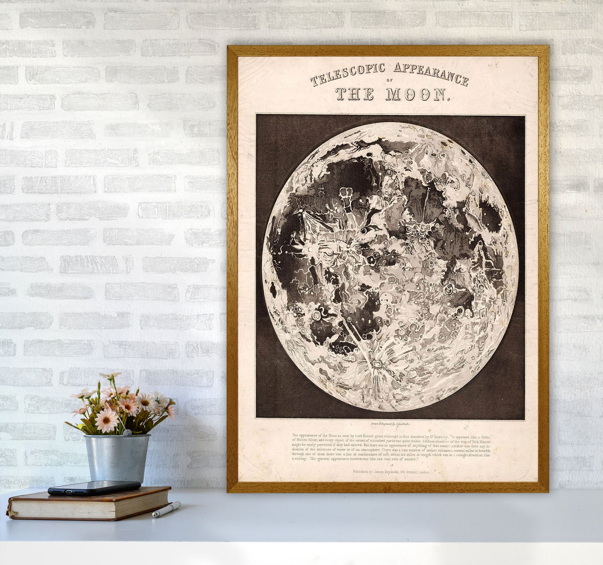 Telescopic Appearance Of The Moon Art Print by Jason Stanley A1 Print Only