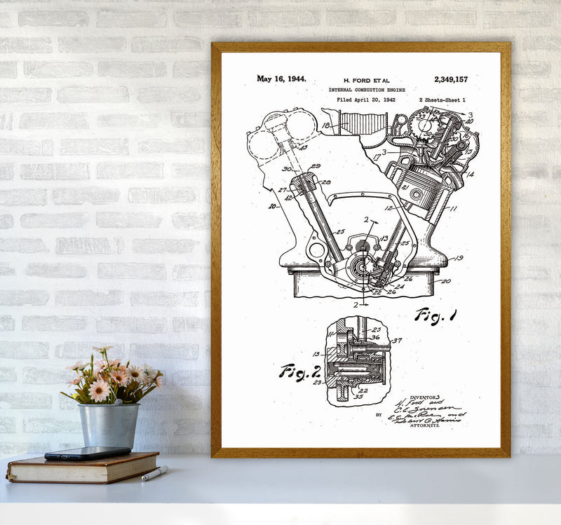 Ford Internal Combustion Engine Patent Art Print by Jason Stanley A1 Print Only