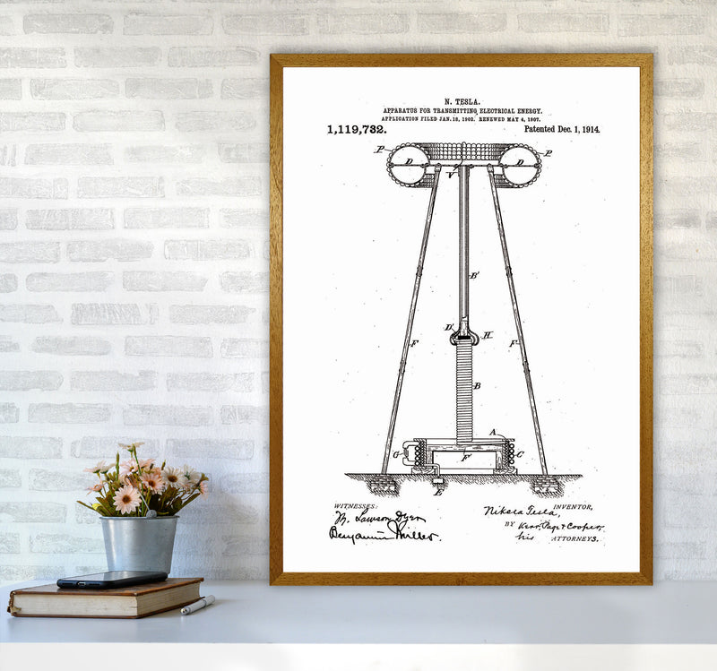 Tesla Electrical Energy Patent Art Print by Jason Stanley A1 Print Only
