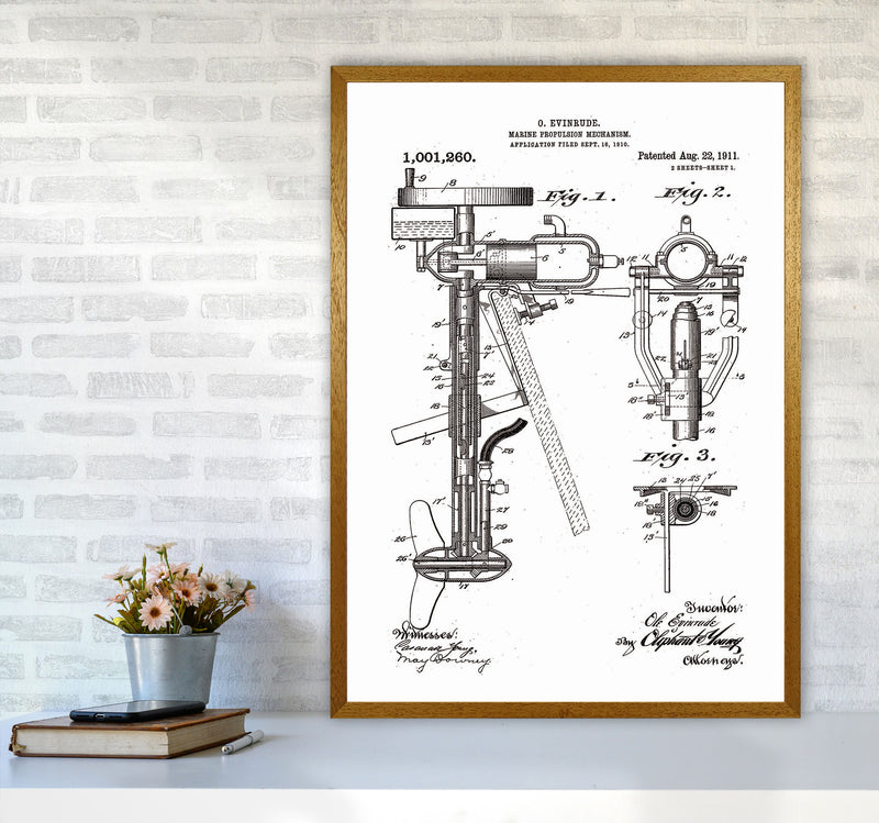Outboard Boat Propeller Patent Art Print by Jason Stanley A1 Print Only
