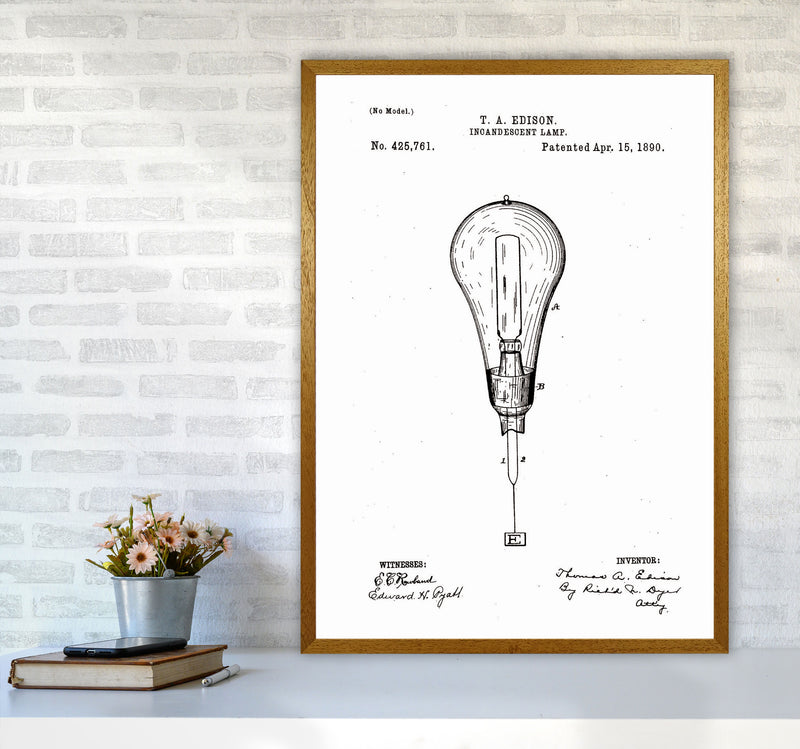 Incandescent Light Bulb Patent Art Print by Jason Stanley A1 Print Only