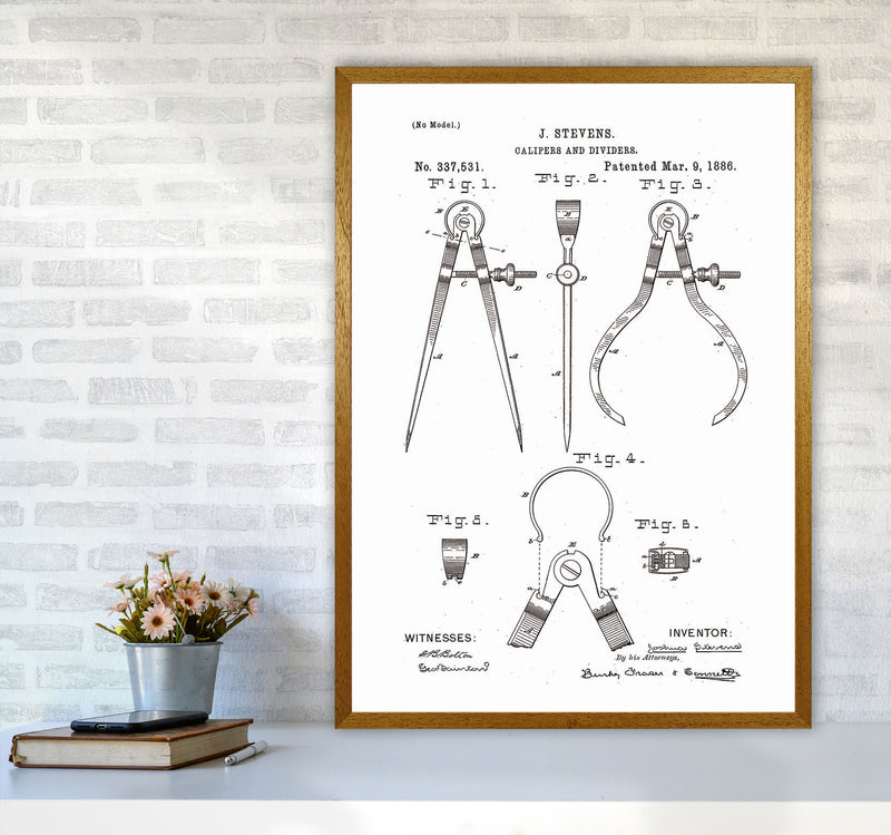 Calipers And Dividers Patent Art Print by Jason Stanley A1 Print Only