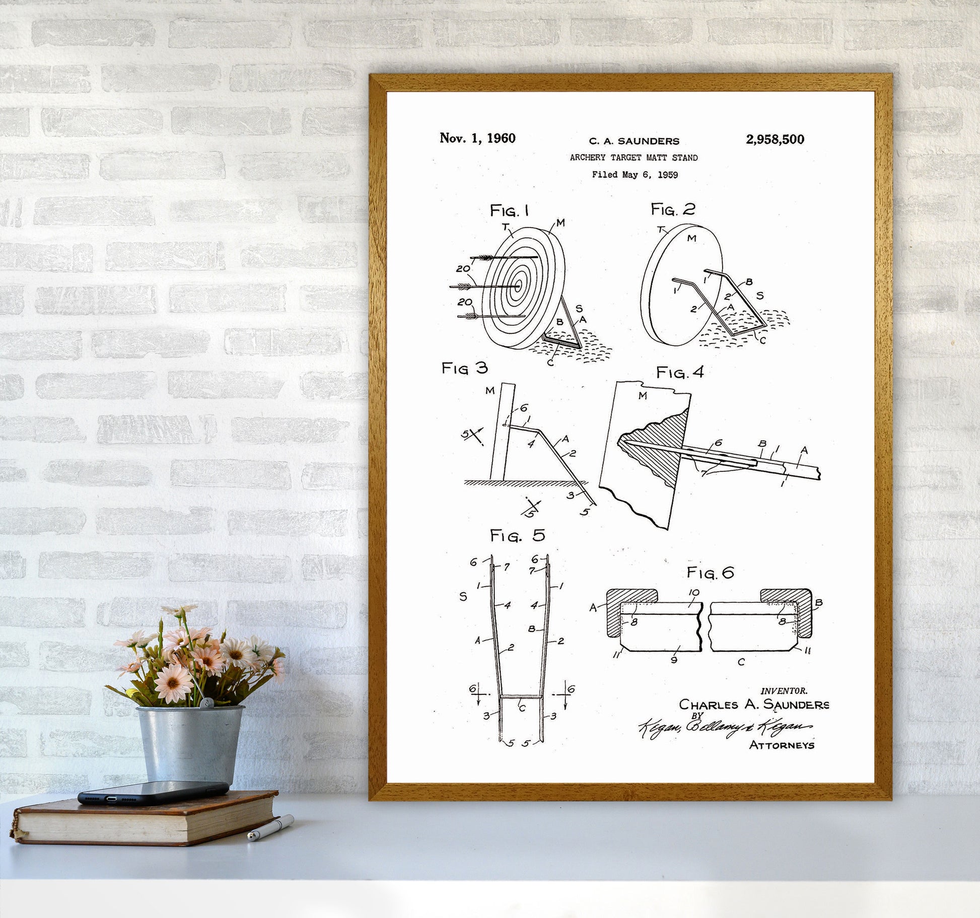 Archery Target Stand Patent Art Print by Jason Stanley A1 Print Only