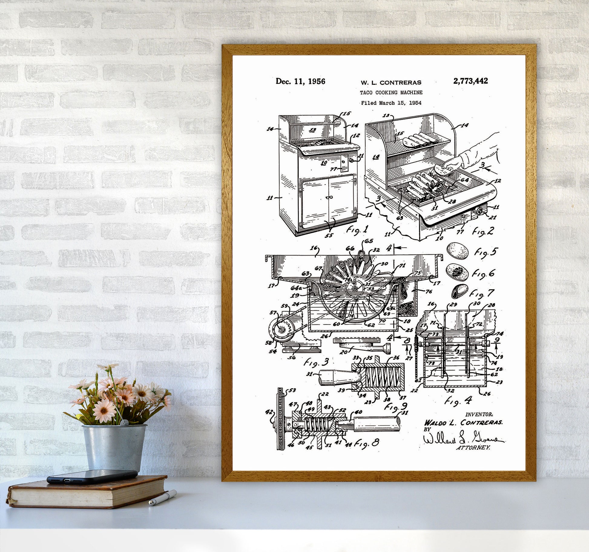 Taco Cooking Machine Patent Art Print by Jason Stanley A1 Print Only