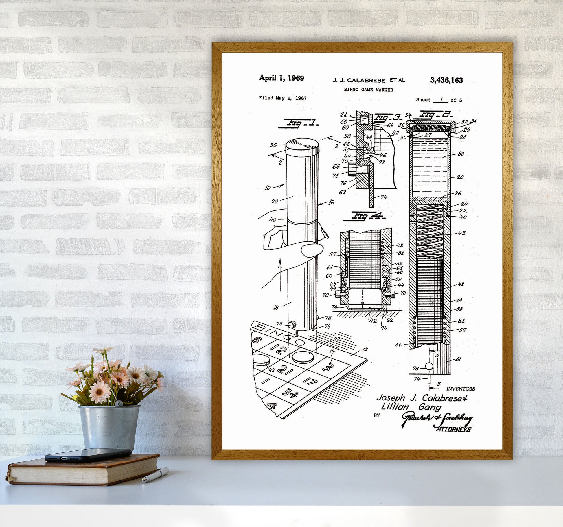 Bingo Game Marker Patent Art Print by Jason Stanley A1 Print Only