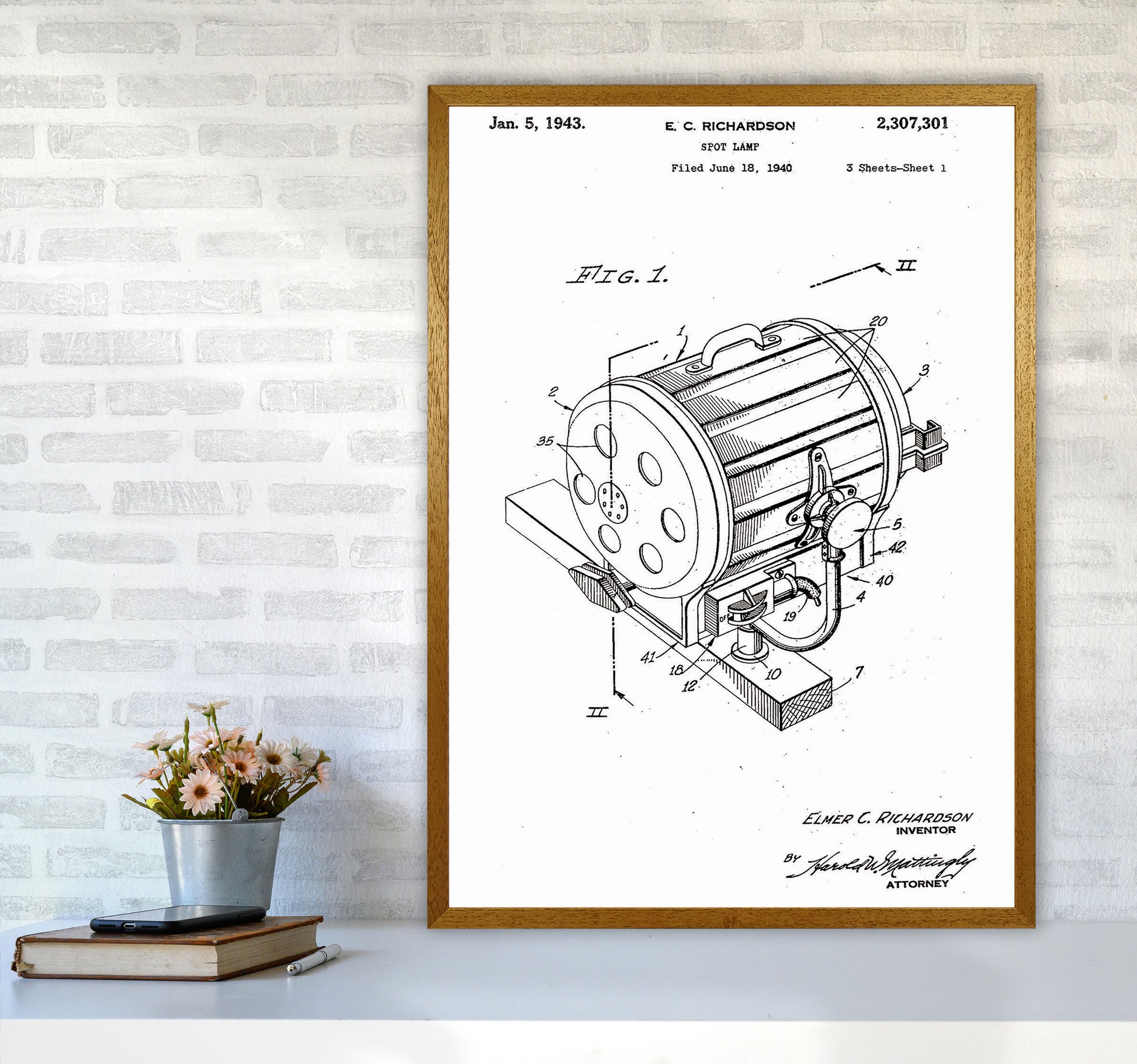 Cinema Spot Light Patent Art Print by Jason Stanley A1 Print Only