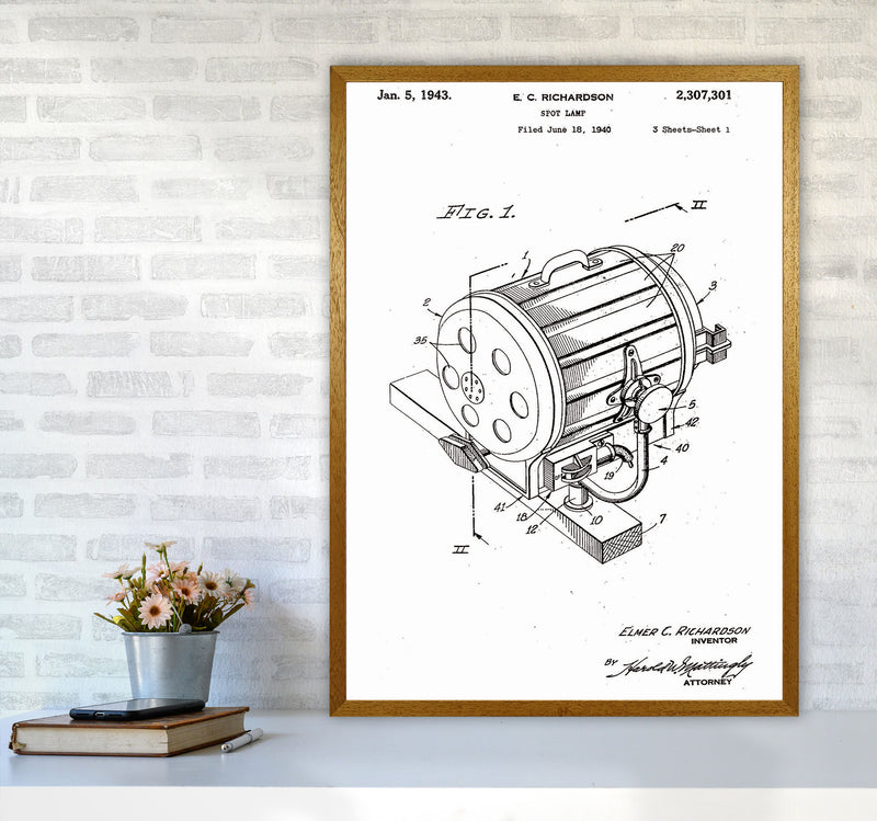Cinema Spot Light Patent Art Print by Jason Stanley A1 Print Only