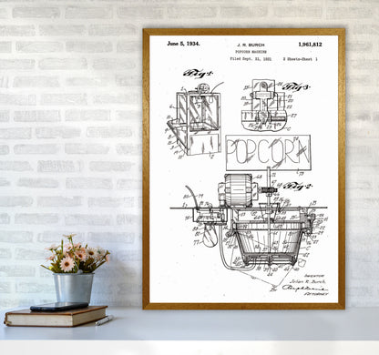 Popcorn Machine Patent 2 Art Print by Jason Stanley A1 Print Only